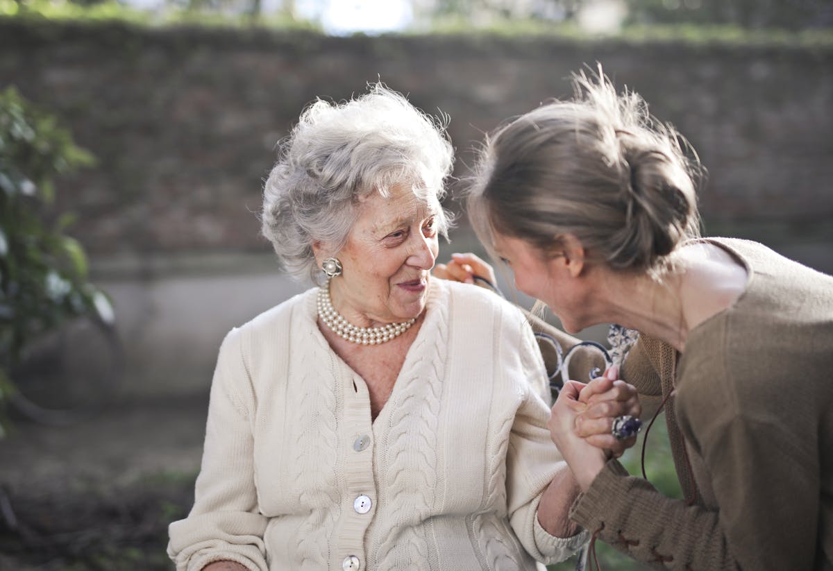 Caring moment between generations